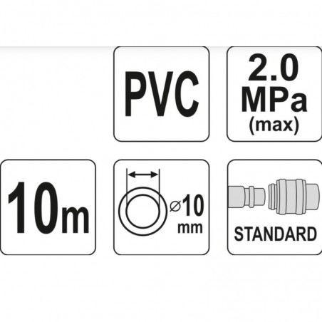YT-24224 YATO Furtun aer 2 MPa, lungime 10 m, diametru 10 mm