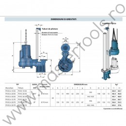 Pompe cu instalatie fixa PVXC50 Vortex Pedrollo