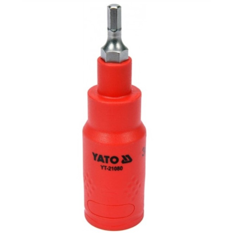 YT-21080 YATO Bit hexagonal 4 mm,cu adaptor patrat 3/8",izolat 1000 V