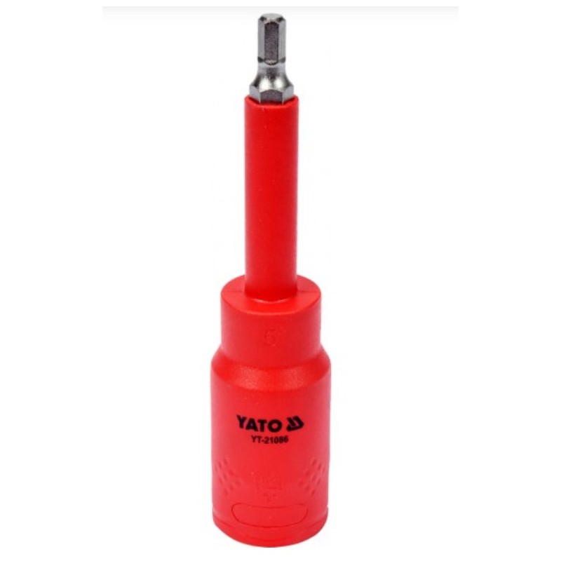 YT-21086 YATO Bit hexagonal 5 mm,cu adaptor patrat 1/2",izolat 1000 V