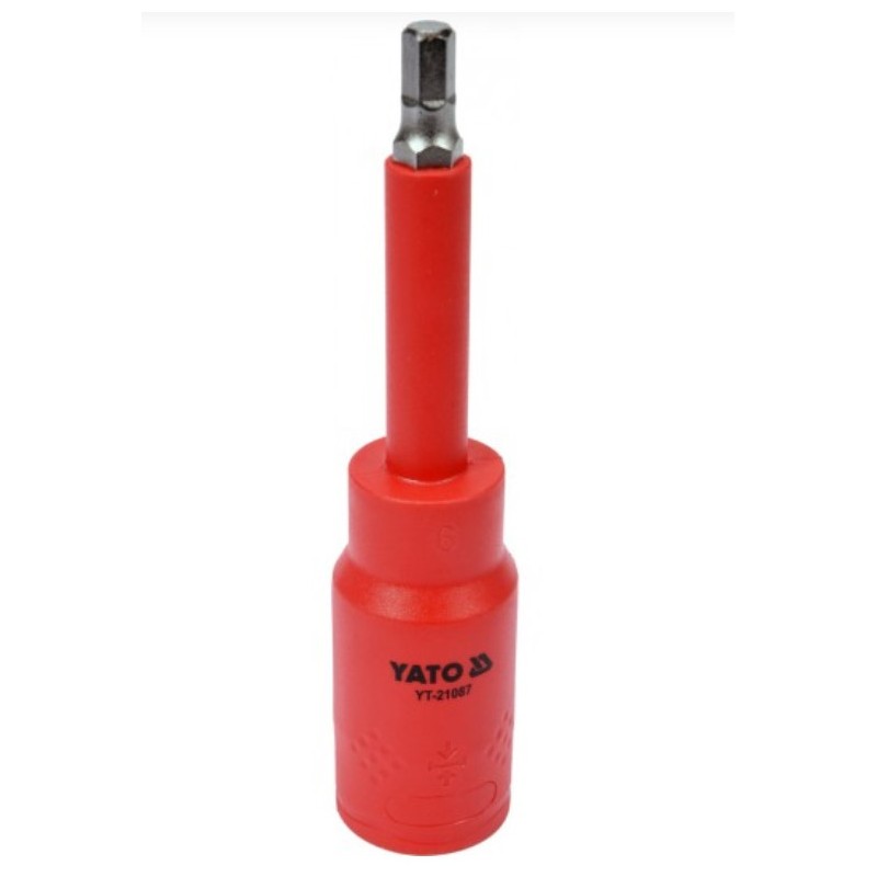 YT-21087 YATO Bit hexagonal 6 mm,cu adaptor patrat 1/2",izolat 1000 V