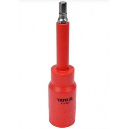 YT-21087 YATO Bit hexagonal 6 mm,cu adaptor patrat 1/2",izolat 1000 V