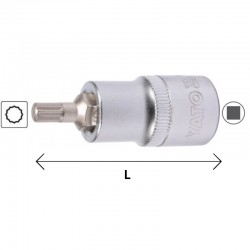 YT-04342 YATO Bit spline M8, cu adaptor prindere patrat 1/2".