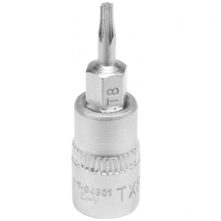 YT-04301 YATO Bit TORX T8, adaptor prindere patrat 1/4", lungime 37 mm