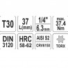 YT-04306 YATO Bit TORX T30,adaptor prindere patrat 1/4",lungime 37 mm.