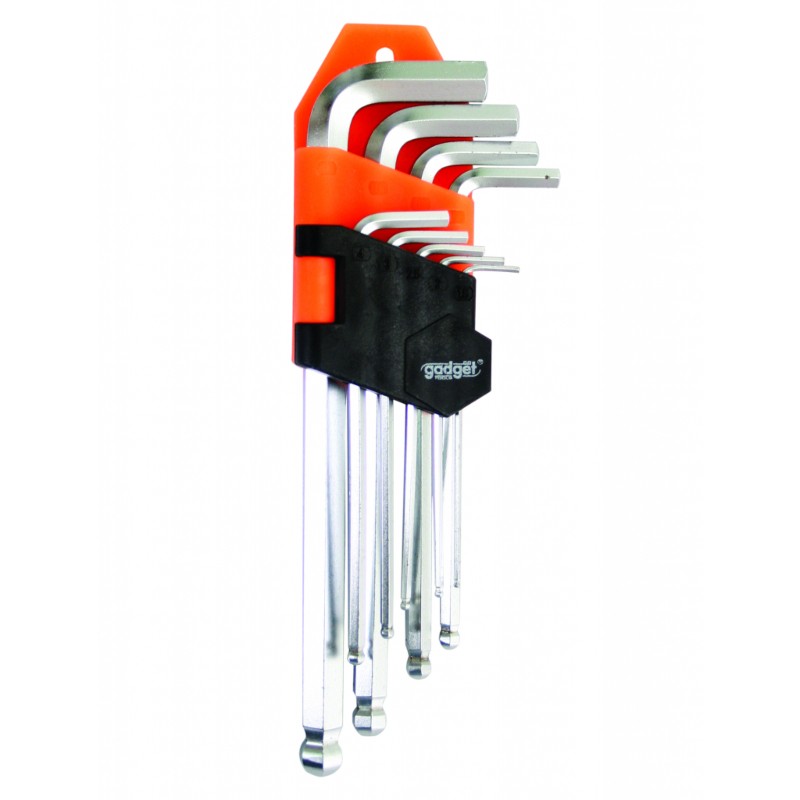 390152 GADGET Set 9 chei imbus hexagonale scurte cu bila 1.5-10mm