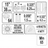 YT-84934 YATO Sina 380 mm, pentru drujbe pas 0.325" 1.5 mm, eclise 64
