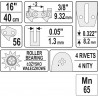 YT-84935 YATO Lama 400 mm, drujba cu lant pas 3/8" 1.3 mm, 56 dinti