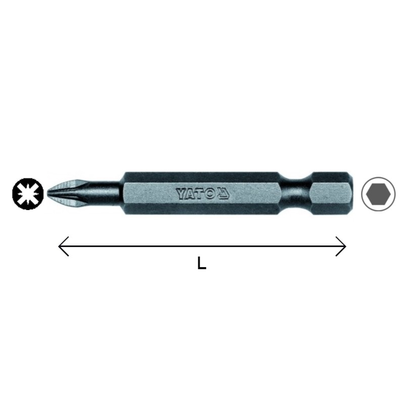 YT-7851 YATO Set 50 biti stea PZ2, hexagonala 1/4", lungime 50 mm.