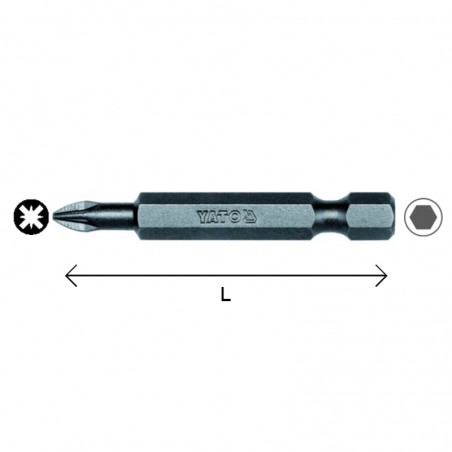 YT-7851 YATO Set 50 biti stea PZ2, hexagonala 1/4", lungime 50 mm.