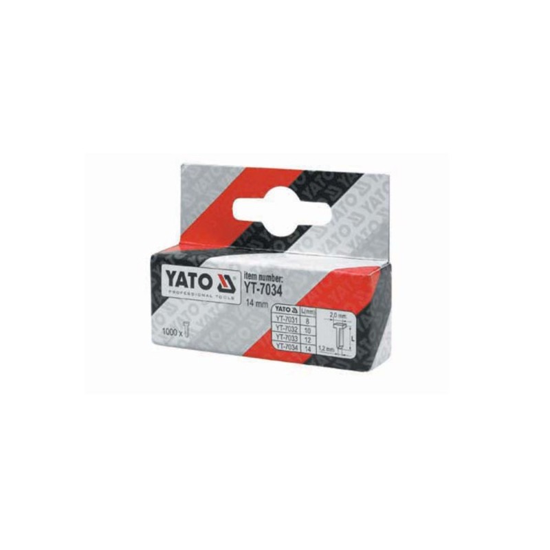 YT-7034 YATO Set 1000 cuie pentru capsator, inaltime 14 mm