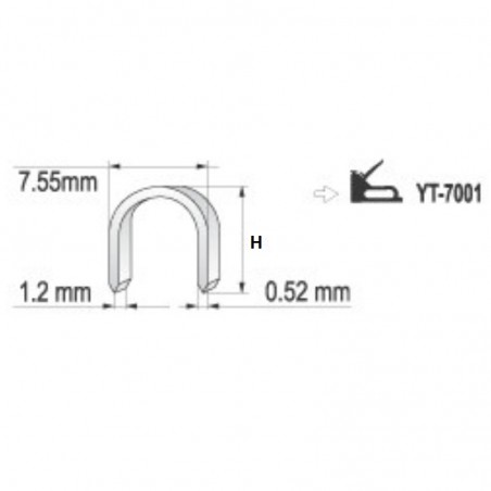 YT-7041 YATO Set 1000 capse rotunde, inaltime 12 mm