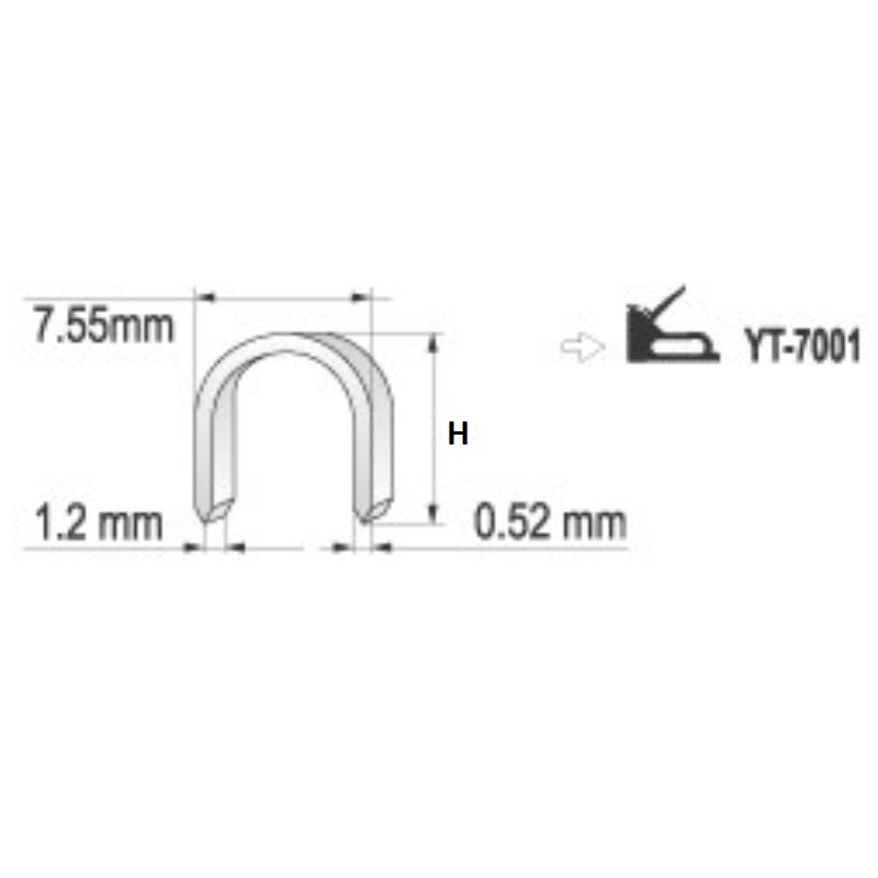 YT-7042 YATO Set 1000 capse rotunde, inaltime 14 mm