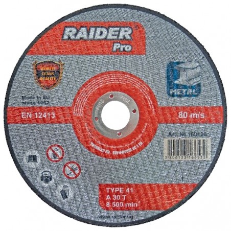 160127 RAIDER Disc pentru taiat metal 230х2х22.2 mm