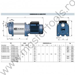 Pompe autoamorsante cu turbina dubla PLURIJET90-130-200 Pedrollo