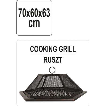 99703 LUND Gratar/ semineu de gradina, dimensiuni 70x60x63 cm