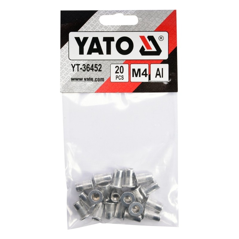 YT-36452 YATO Set 20 piulite nituibile M4, lungime 9 mm