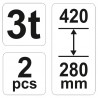YT-17311 YATO Set 2 capre auto,ridicare maxima 3 T,inaltime 280-420 mm