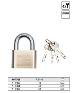 YT-6961 YATO Lacat cu 4 chei, dimensiune 50 mm