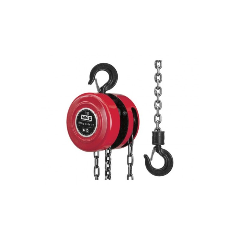 YT-5893 YATO Scripete cu lant 3 m, capacitate ridicare 2 tone