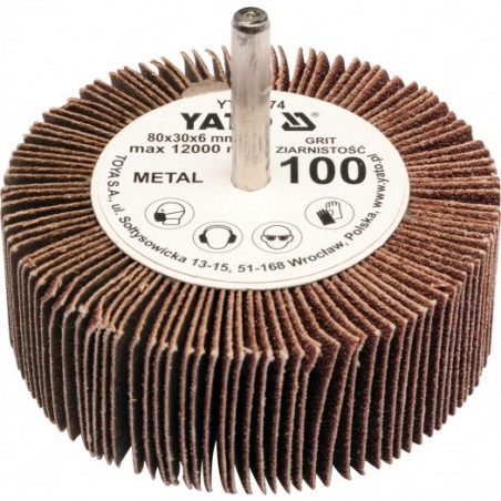 YT-83372 YATO Perie abraziva circulara tija,granulatie 60,80x30x6 mm