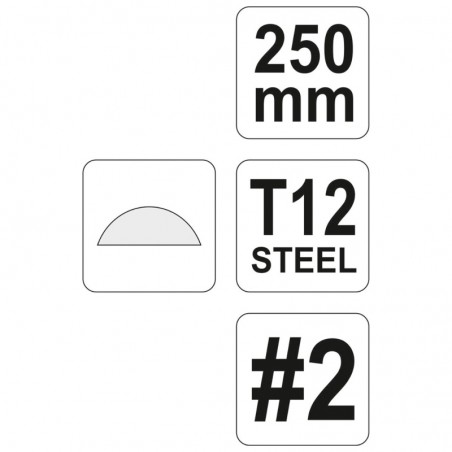 YT-6231 YATO Pila semi-rotunda de lacatuserie, dimensiune 2, 250 mm