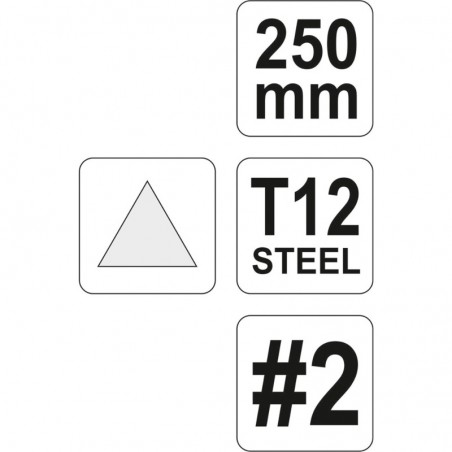 YT-6230 YATO Pila triunghiulara de lacatuserie, dimensiune 2, 250 mm