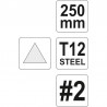 YT-6230 YATO Pila triunghiulara de lacatuserie, dimensiune 2, 250 mm