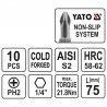 YT-0480 YATO Set 10 biti cruce PH2,prindere hexagon 1/4",lungime 75 mm