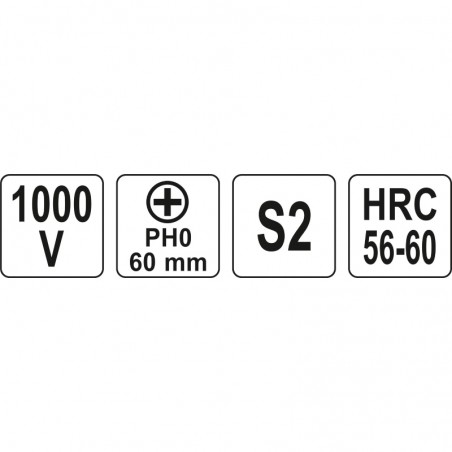 YT-2821 YATO Surubelnita cruce PH0, izolata VDE 1000 V, lungime 60 mm
