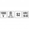 YT-2821 YATO Surubelnita cruce PH0, izolata VDE 1000 V, lungime 60 mm