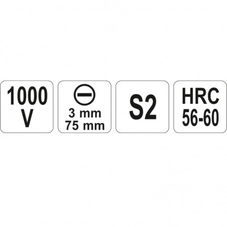 YT-2815 YATO Surubelnita dreapta 3 mm, izolata 1000 V, lungime 75 mm