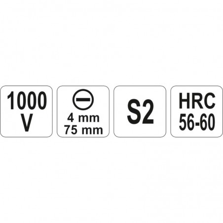 YT-2816 YATO Surubelnita dreapta 4 mm, izolata 1000 V, lungime 75 mm