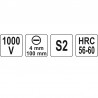 YT-2817 YATO Surubelnita dreapta 4 mm, izolata 1000 V, lungime 100 mm