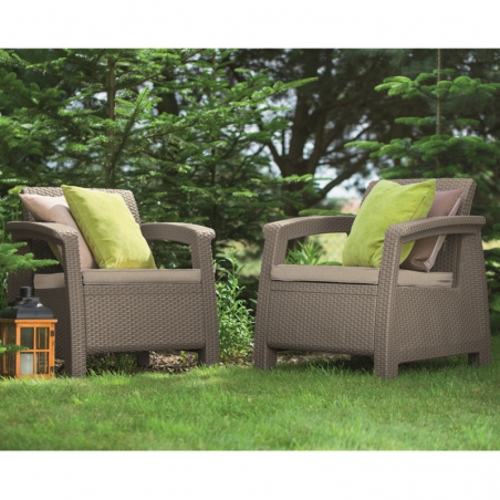 09122-587-01 KETER Set doua fotolii de gradina cappuccino Corfu
