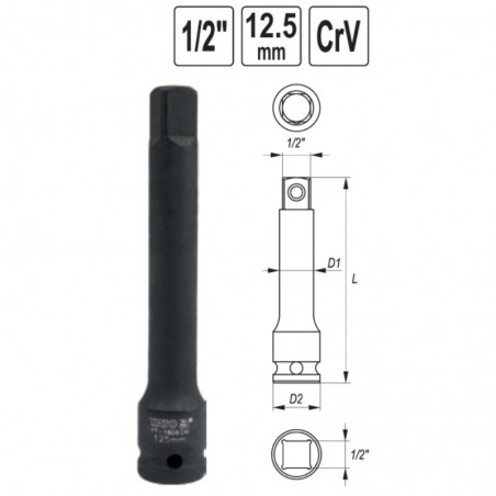 YT-1809 YATO Prelungitor patrat interior si exterior de 1/2", 250 mm