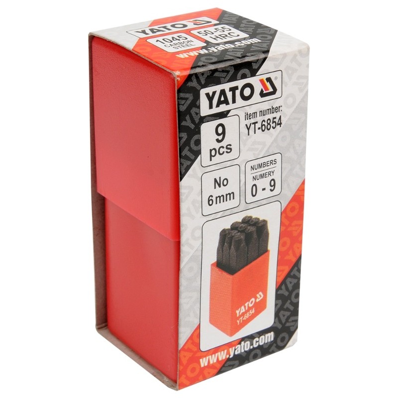 YT-6854 YATO Set 9 poansoane cu cifre 0-9, inaltime cifre 6 mm