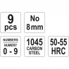YT-6855 YATO Set 9 poansoane cu cifre 0-9, inaltime cifre 8 mm