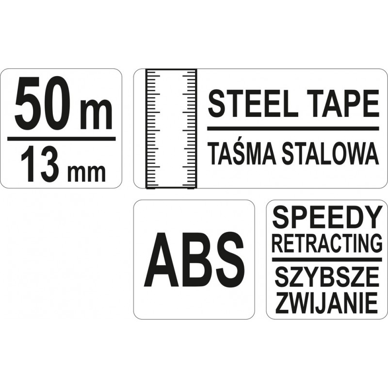 YT-71562 YATO Ruleta otel, lungime 50 m, latime banda 13 mm