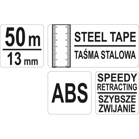 YT-71562 YATO Ruleta otel, lungime 50 m, latime banda 13 mm