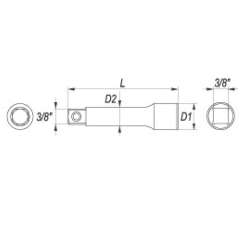 YT-3844 YATO Prelungitor prindere patrat 3/8", lungime 152 mm