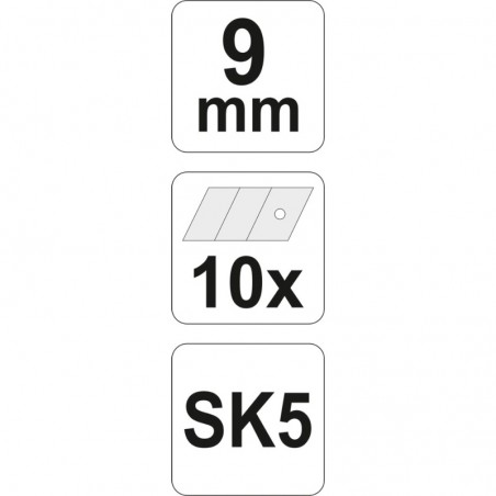 YT-7528 YATO Set 10 lame rezerva cutter pentru tapet, 9 x 0.4 mm