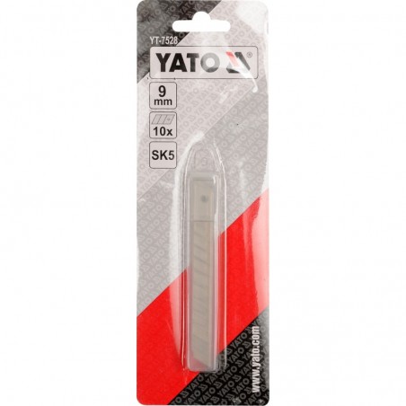 YT-7528 YATO Set 10 lame rezerva cutter pentru tapet, 9 x 0.4 mm