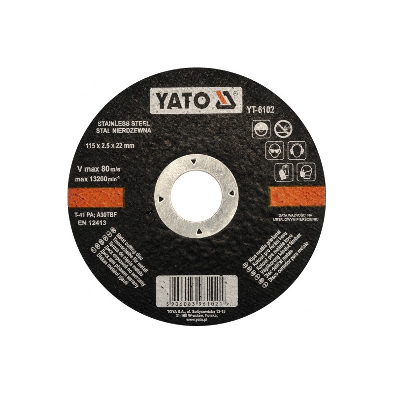 YT-6102 YATO Disc debitat metale, 115 x 22 x 2.5 mm