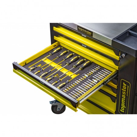 455555 TOPMASTER Dulap scule cu 7 sertare, echipat cu 182 piese