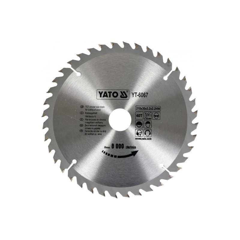 YT-6067 YATO Disc fierastrau circular pentru lemn, 210 x 30 x 3.2 mm