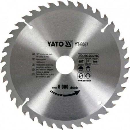YT-6067 YATO Disc fierastrau circular pentru lemn, 210 x 30 x 3.2 mm