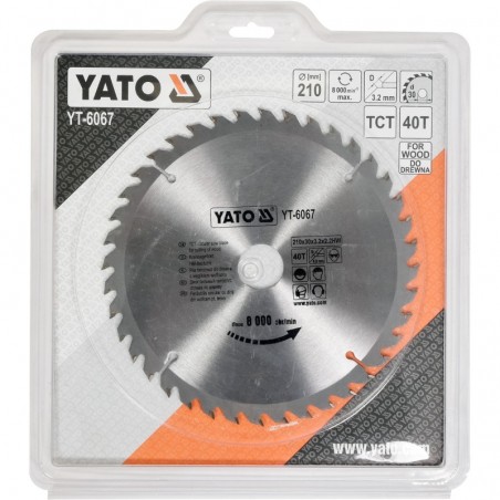 YT-6067 YATO Disc fierastrau circular pentru lemn, 210 x 30 x 3.2 mm