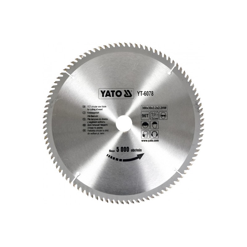 YT-6078 YATO Disc fierastrau circular pentru lemn, 300x30x3.2 mm 96T