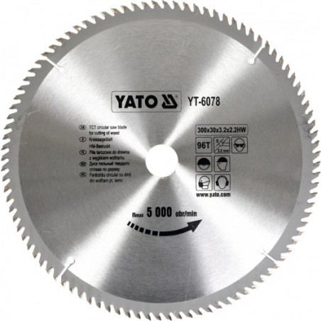 YT-6078 YATO Disc fierastrau circular pentru lemn, 300x30x3.2 mm 96T